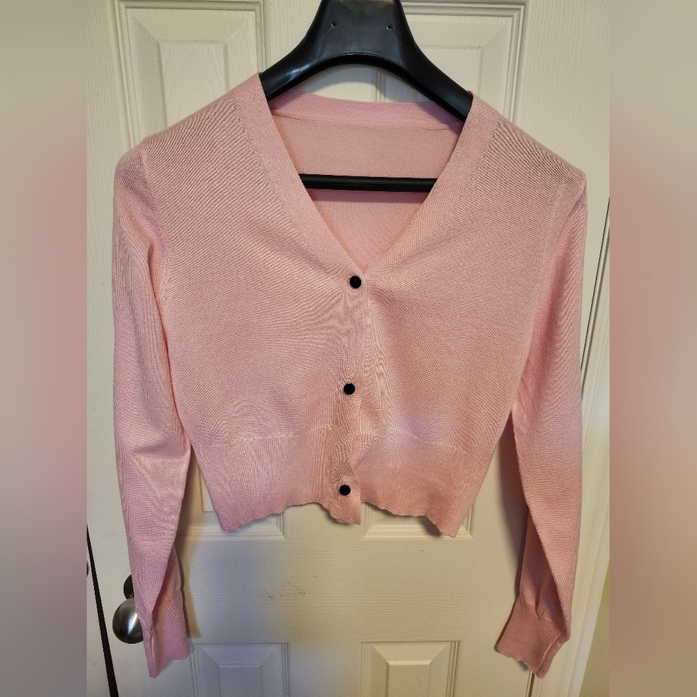 3/$50 Pink Cropped Cardigan